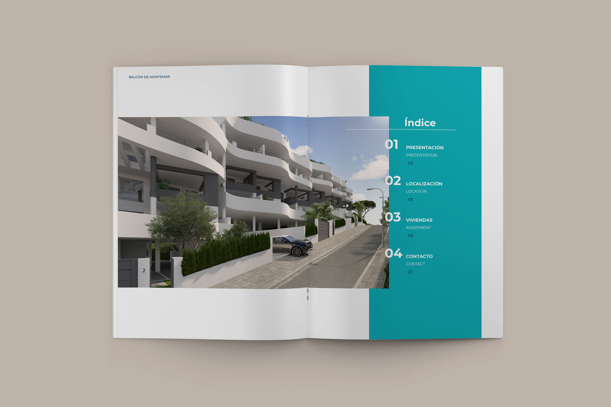 Diseño dossier promoción inmobiliaria