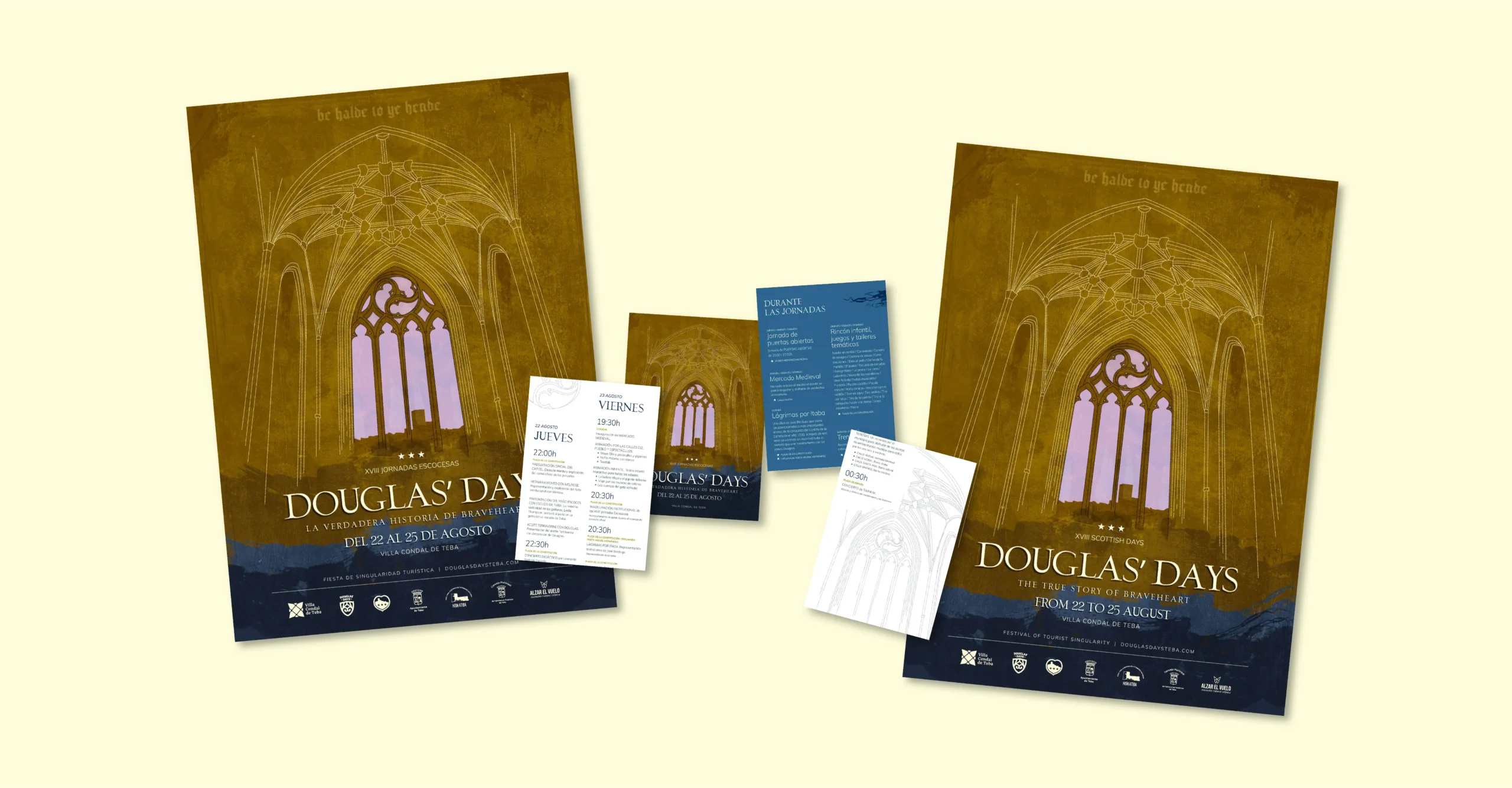 Diseño en plano de la cartelería y papelería para Douglas' Days 2024
