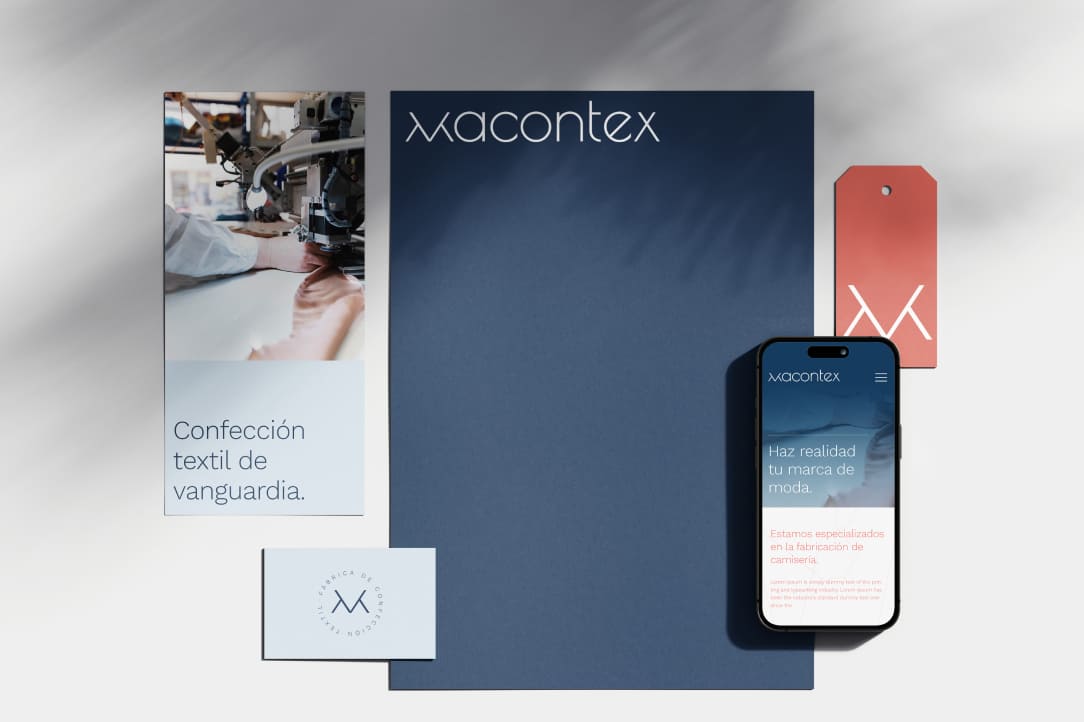 Diseño papelería para la identidad corporativa para una empresa textil