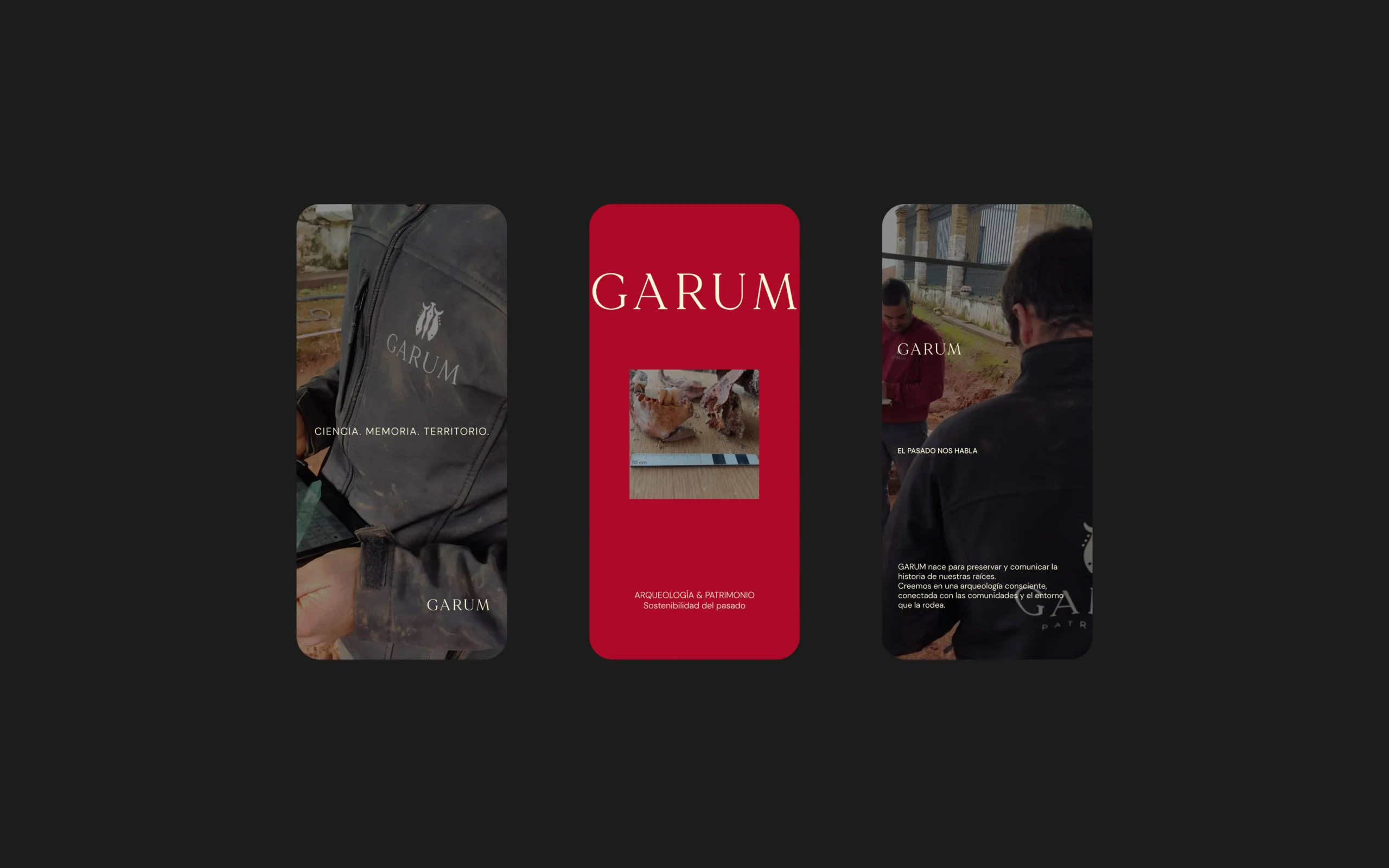 Diseño stories redes sociales Garum Patrimonio