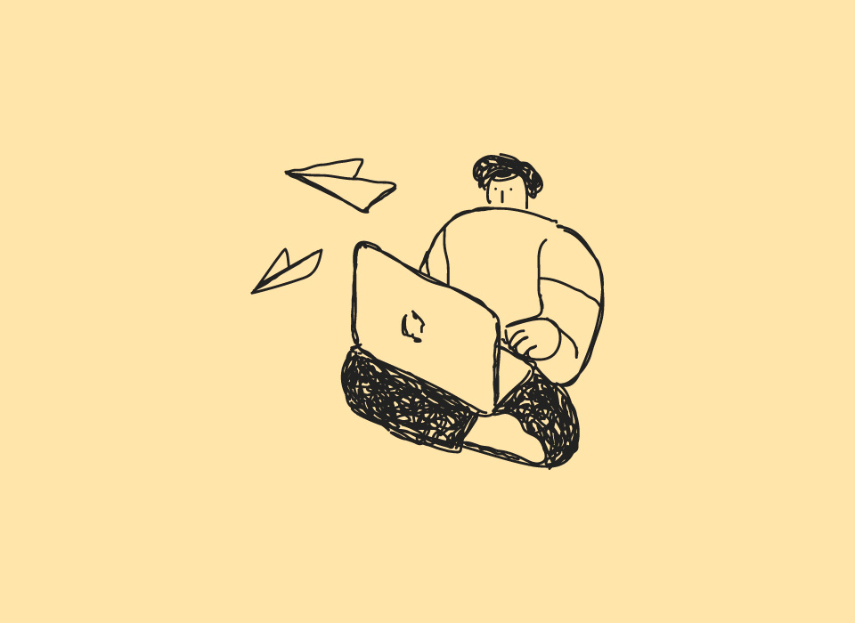 Ilustración persona chateando para centro psicológico Emocionalmente