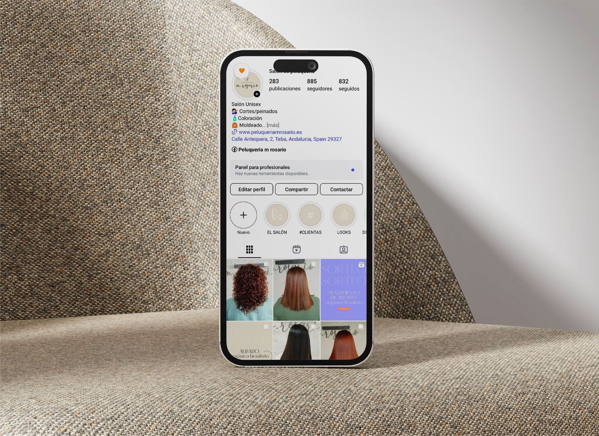 Diseño feed de Instagram para una peluquería