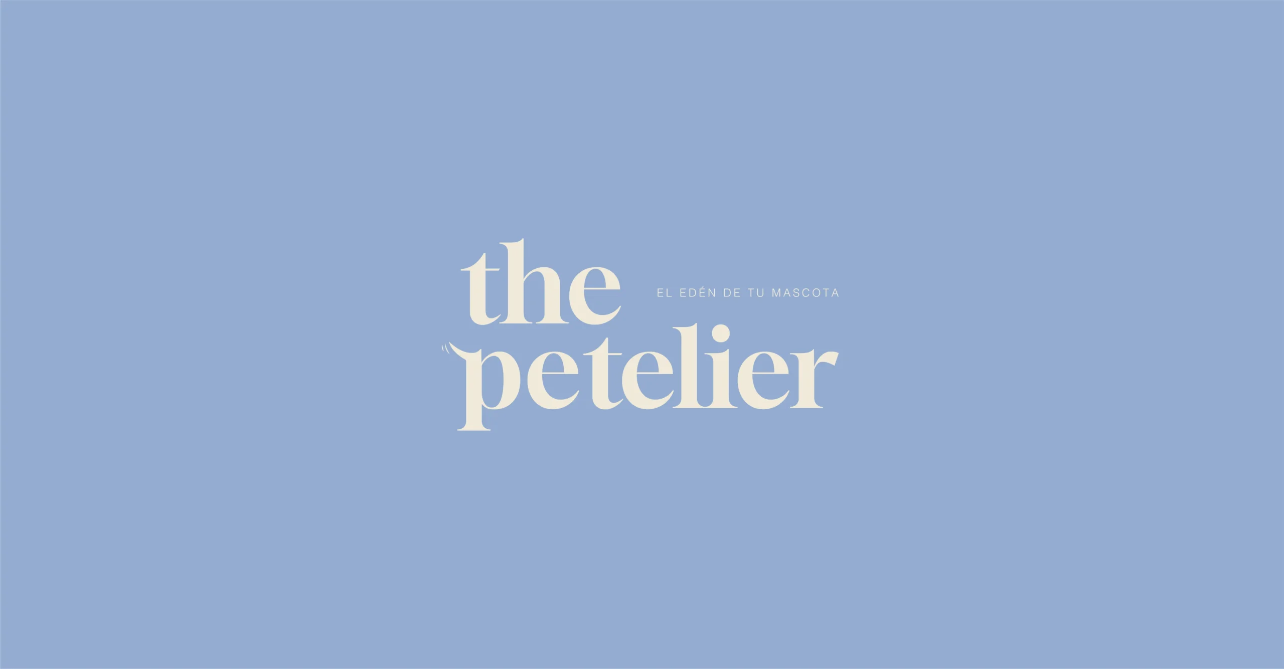 Diseño logo fondo azul The Petelier