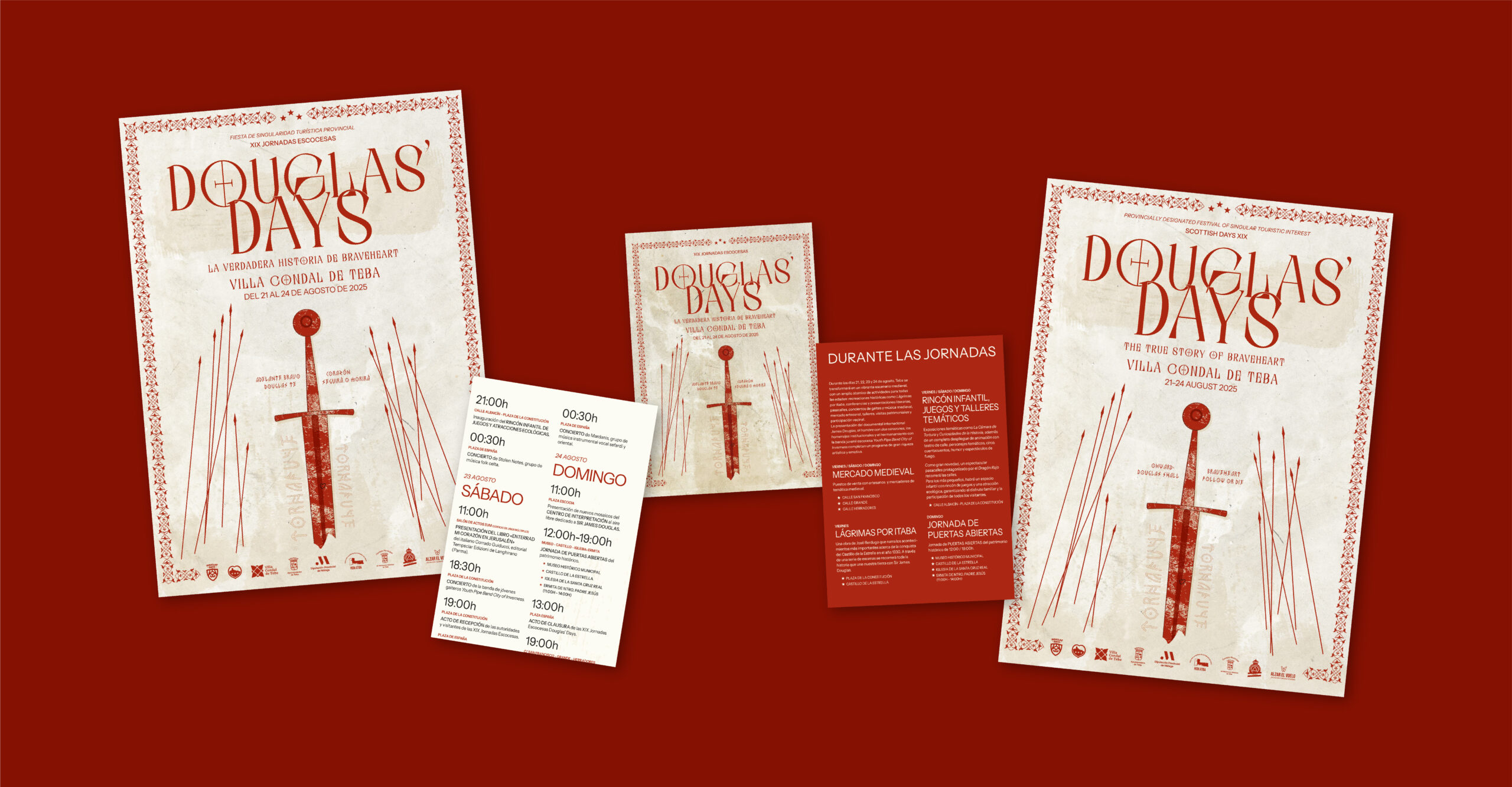 Diseño en plano de la cartelería y papelería para Douglas' Days 2025