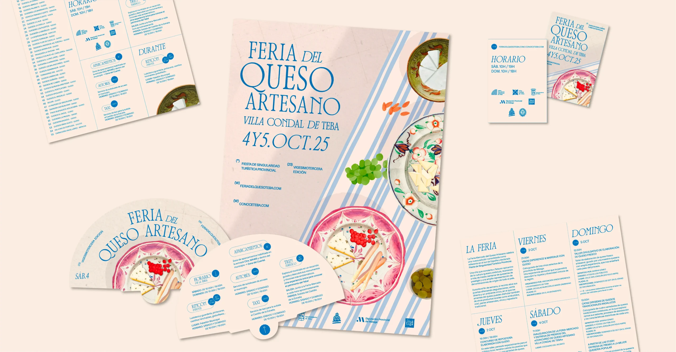 Diseño de la papelería para la Feria del Queso Artesano 2025 en Teba