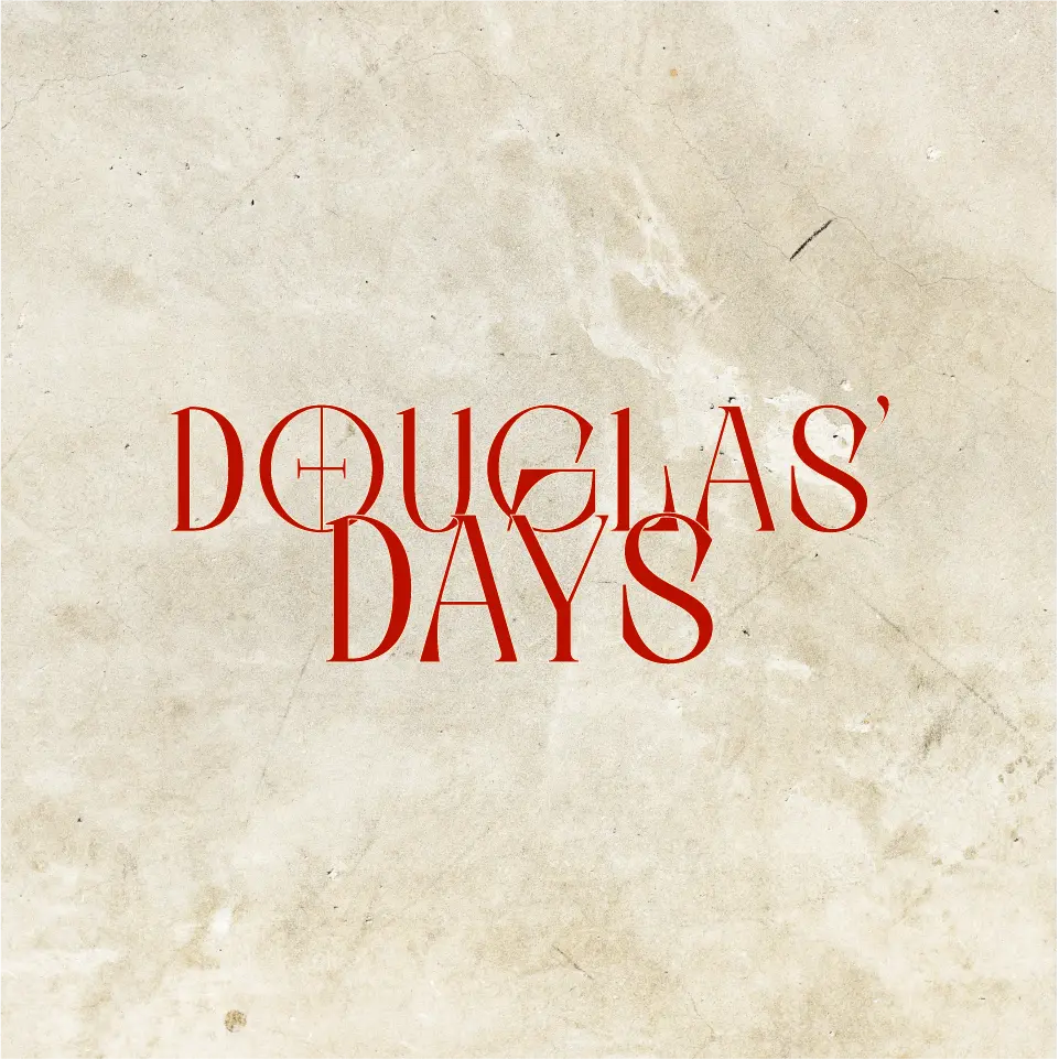Diseño en plano del título para el cartel de Douglas' Days 2025