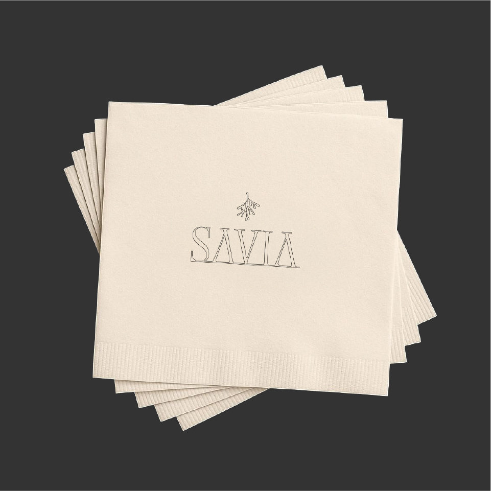 Diseño de servilletas para Savia