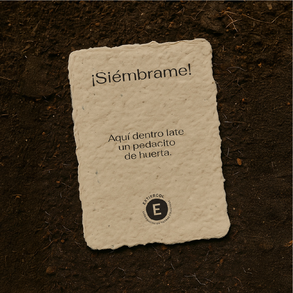 Diseño tarjeta biodegradable plantación para Extiercol