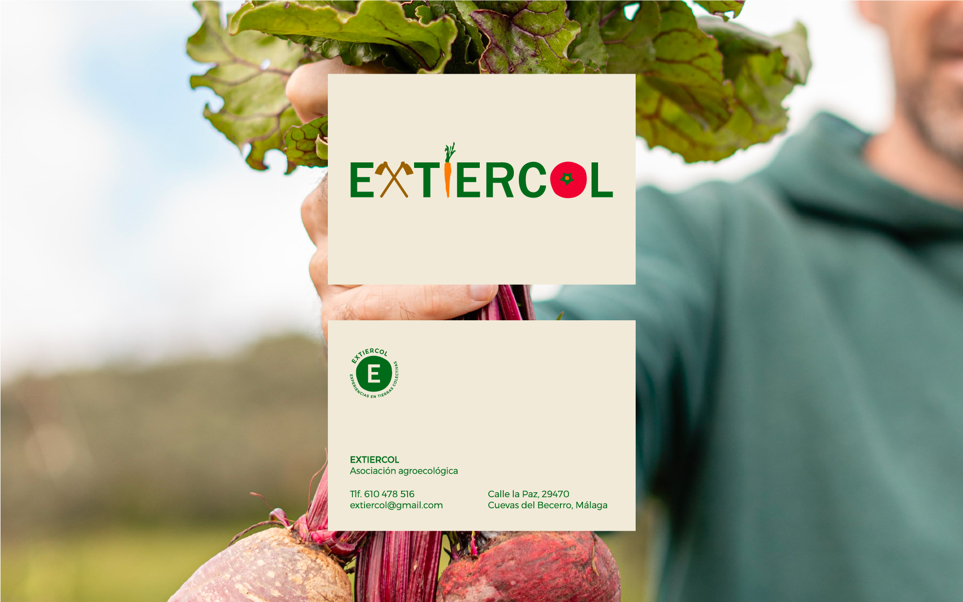 Diseño de las tarjetas de visita para Extiercol