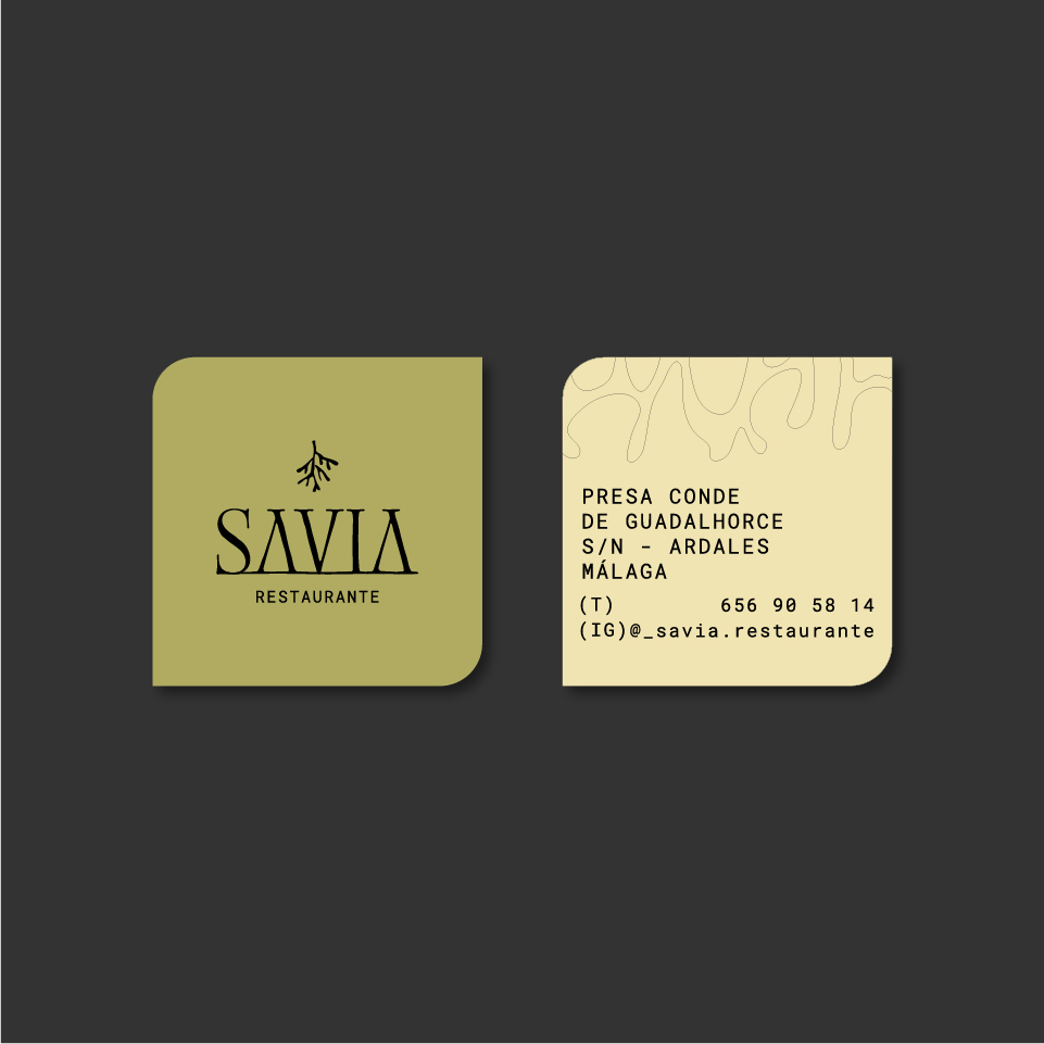 Diseño de tarjetas de visita para Savia